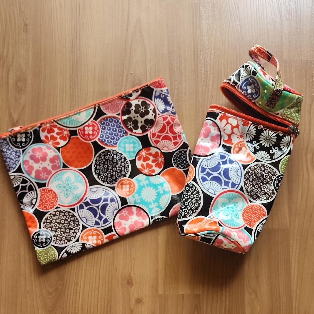 Colorful Circle Pattern Pouch Set